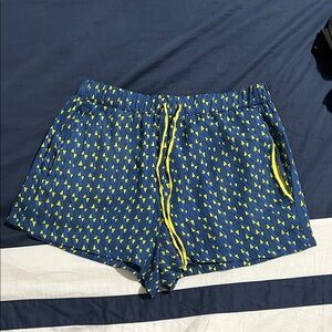 Zara Blue and Yellow Patterned Shorts